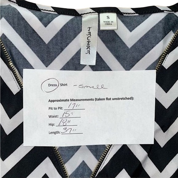 Tacera - Small black & white zig zag pattern dress - Picture 10 of 14